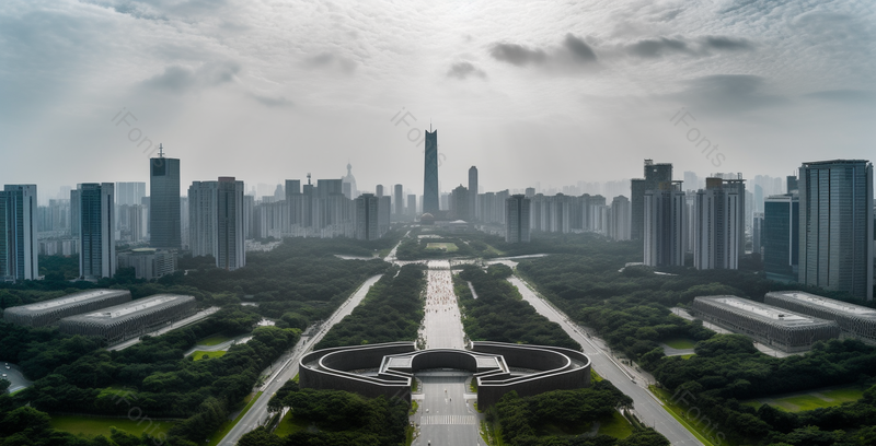 现代城市高楼建筑航拍全景,高清,摄影图,摄影图片,图片大全,摄影图免费下载